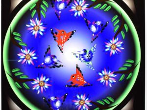 Hummingbirds in Blue